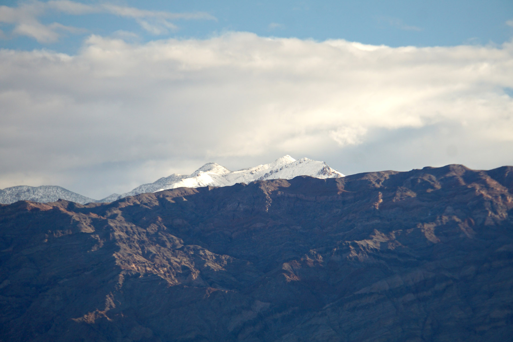 snow-capped mountains from Stovepipe Wells