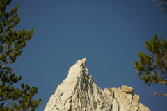 Climber on Cathedral Peak