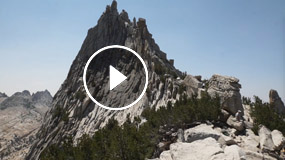Panorama movie from the ridge saddle on Cathedral Peak